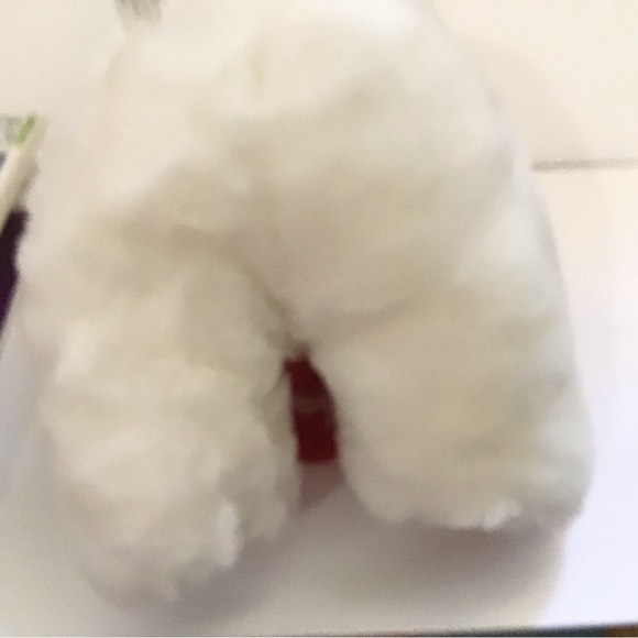 NWT Blockbuster video rare clean plush white stuffed teddy bear. Very cuddly - Picture 2 of 11